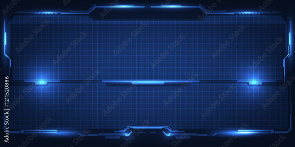 Poster futuristic frame,screen,panels,border and windows for head up display or dashboard control and techn