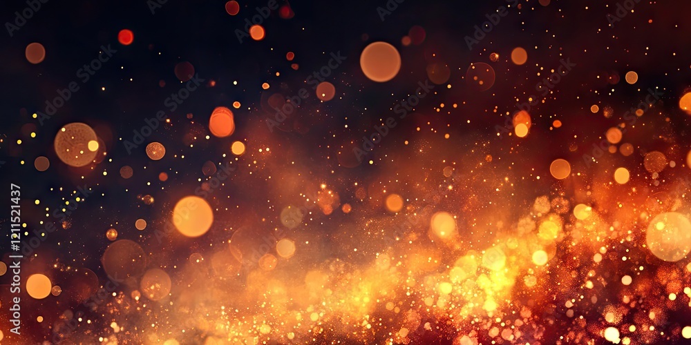 Aufkleber fiery abstract backdrop with orange and gold sparkles scattered against a dark background creating a
