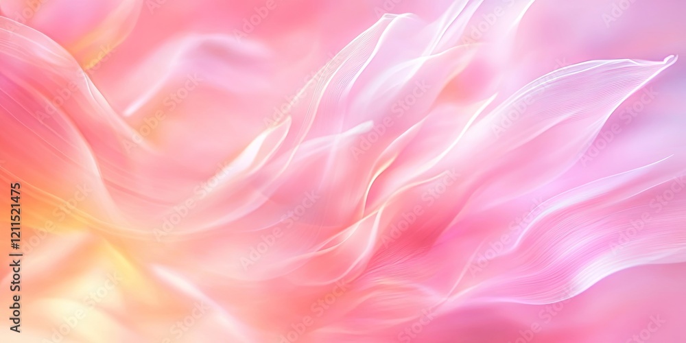 Poster soft pink and peach abstract background with light shadows and delicate blurred waves creating a dre