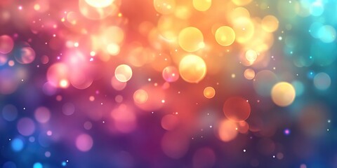 Luminous bokeh background with vibrant orange, pink, and blue circles blending seamlessly on a soft gradient backdrop creating an abstract texture.
