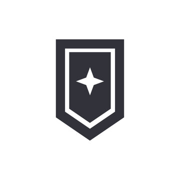 Shield badge solid icons, minimalist vector illustration ,simple transparent graphic element .Isolated on white background