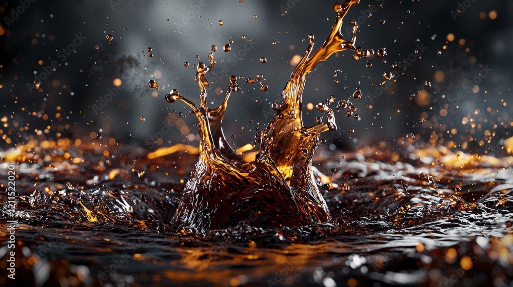 Poster dynamic water splash capture studio setting photography dark background close-up fluid art inspirati