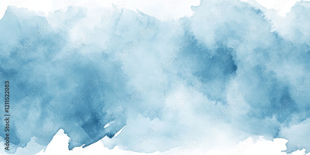 Poster soft light blue watercolor background with gentle brush strokes creating a smooth and calming textur