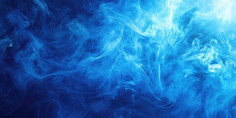 Obraz premium Captivating blue smoke swirls in various shades against a dark background creating depth and intrigue in a mesmerizing abstract visual composition.