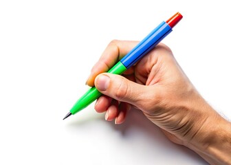 Isolated image: a white background showcases a felt-tip pen, viewed from directly above.  Clean, crisp, and ready for use.