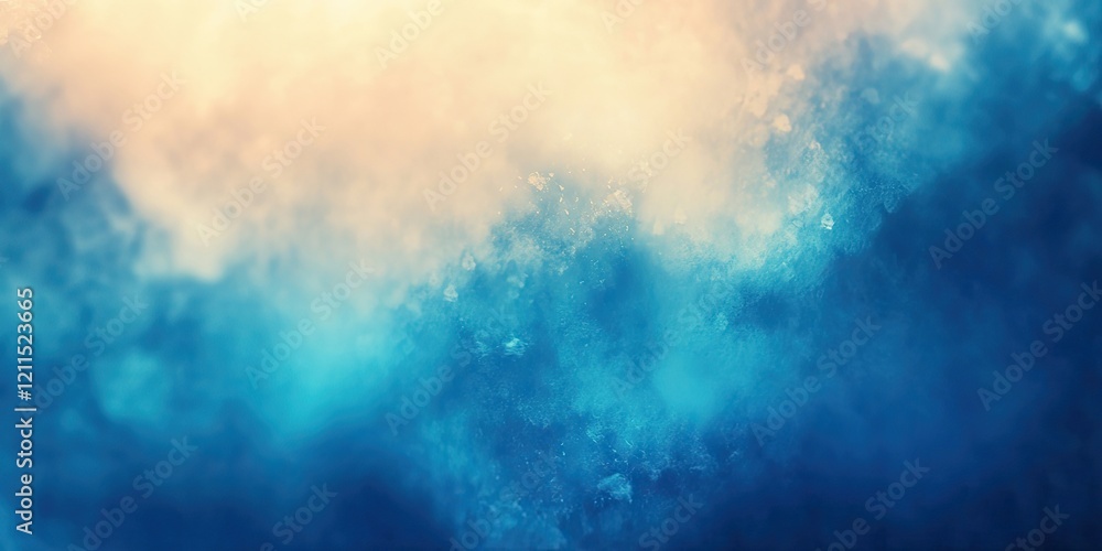 Poster abstract gradient wallpaper design with blue and soft cream tones, featuring a blurred texture and c