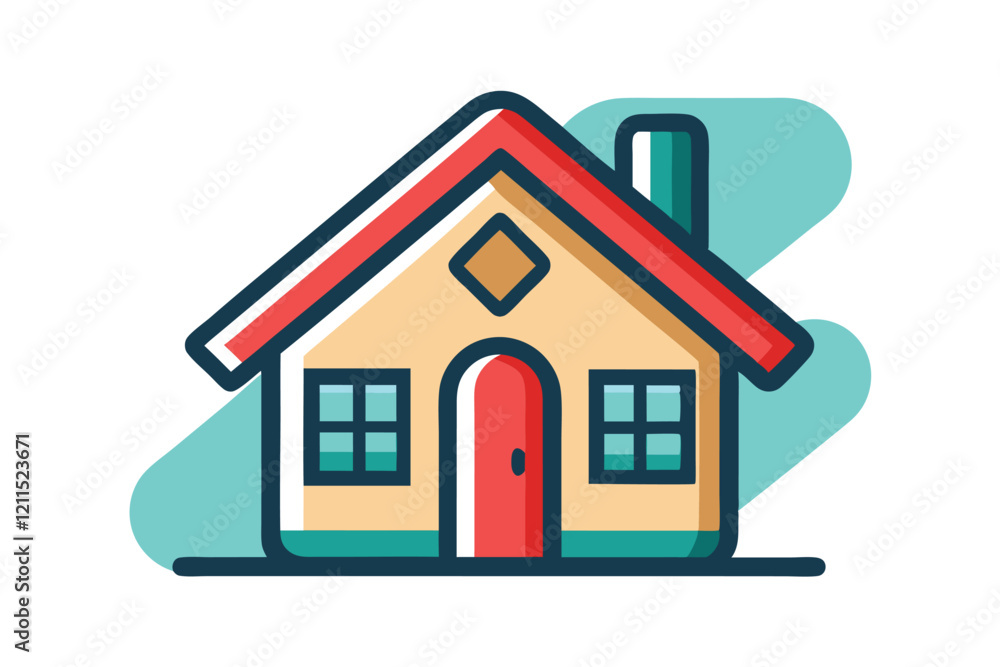 Poster a vibrant house icon designed for web and app usage with a simplistic, modern aesthetic house icon .