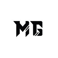 MG monogram logo design letter text name symbol monochrome logotype alphabet character simple logo