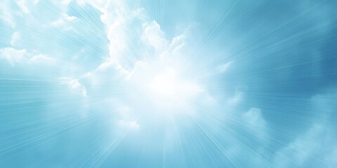 Soft pastel blue background with a bright pure white center radiating light, featuring soft cloud patterns and a serene gradient effect.