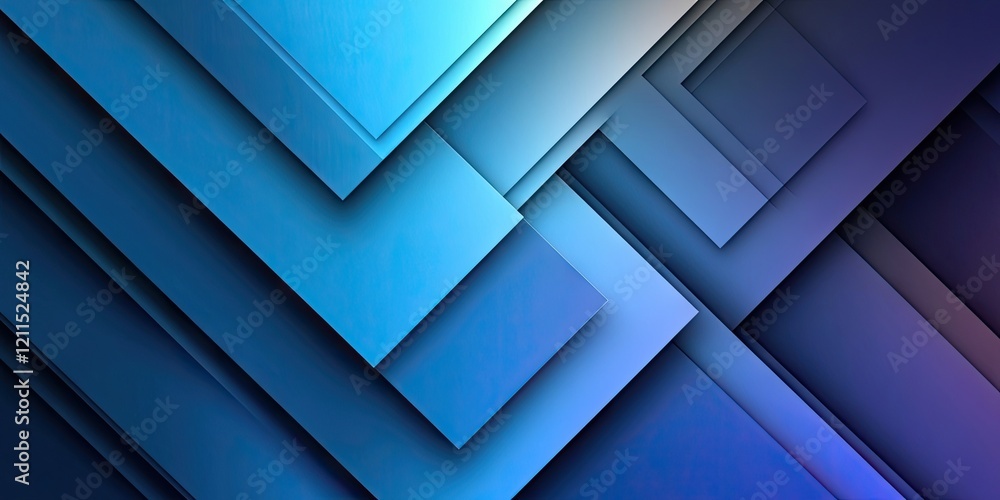 Poster gradient blue abstract background with layered geometric shapes in varying shades of blue positioned