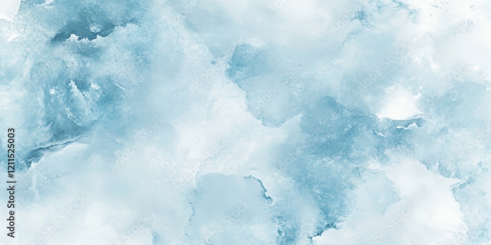 Aufkleber light blue watercolor texture with soft swirling patterns creating a serene backdrop, featuring vary