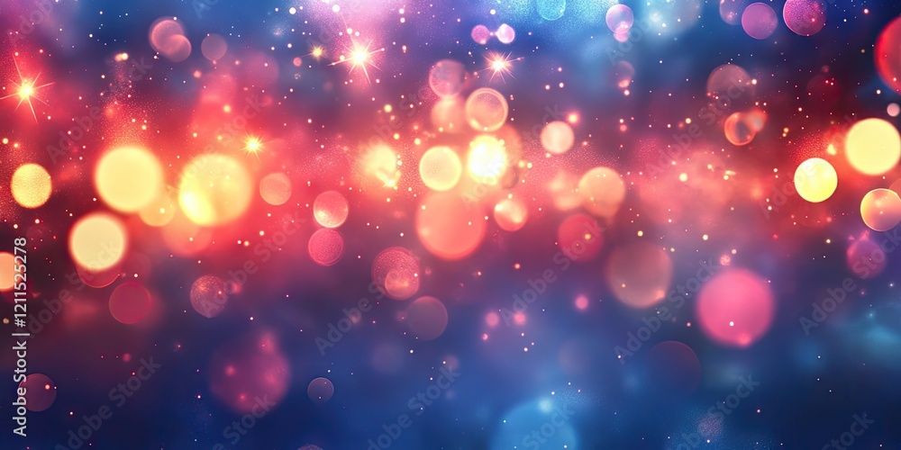 Aufkleber vibrant abstract background with blue and purple hues featuring colorful bokeh lights in circular sh