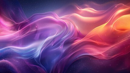 Obraz premium A vibrant abstract design featuring flowing waves of color and light.