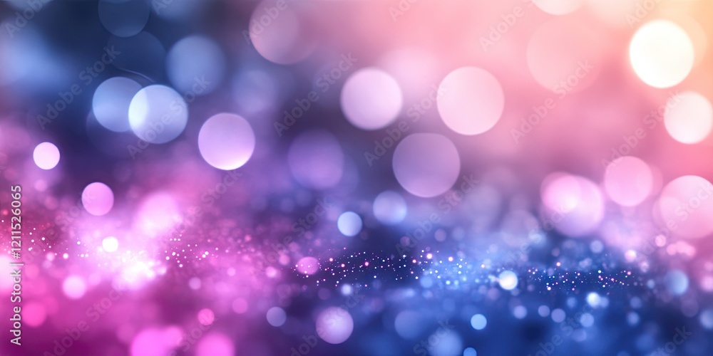 Aufkleber soft bokeh background with purple and blue hues featuring gentle light effects and sparkling particl