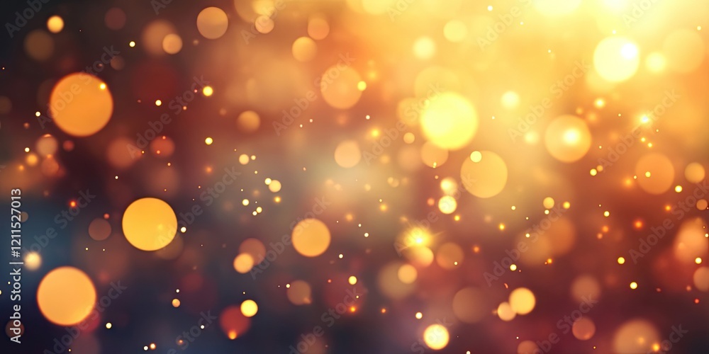 Poster bokeh lights background with warm gold and orange circular lights on a soft gradient background crea
