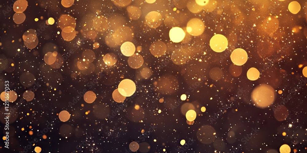 Poster elegant abstract background with defocused golden bokeh lights scattered throughout, creating a vint