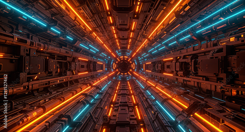 Poster technological abstract background of lines and mechanisms structures . generative ai