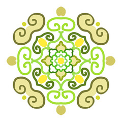 Ethnic Indonesian Pattern Vector Illustration, Traditional Ornamental Design with Symmetrical Floral and Abstract Motifs in Earthy Tones, Textile, Packaging, and Digital Art