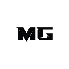 MG monogram logo design letter text name symbol monochrome logotype alphabet character simple logo