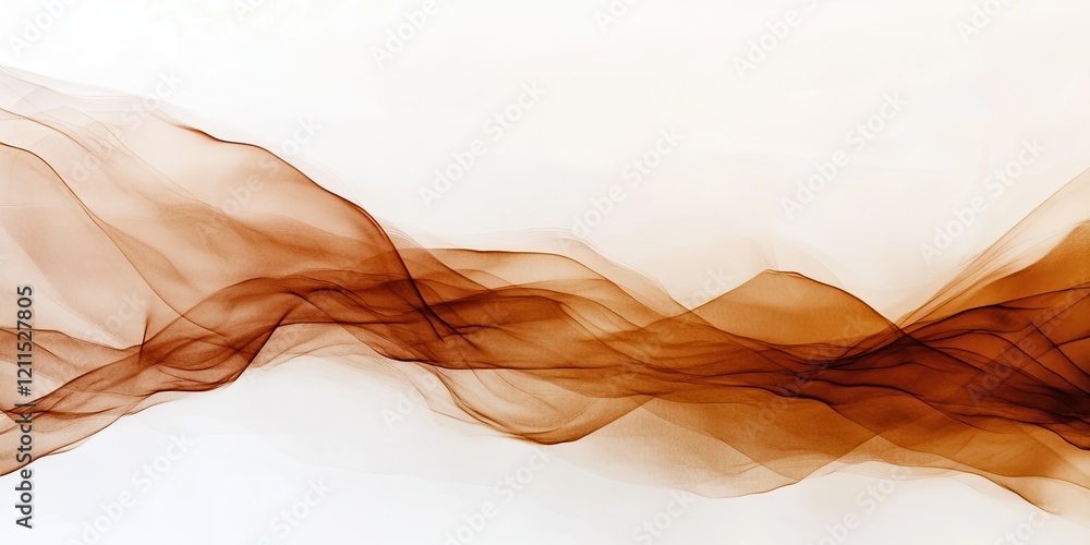 Poster brown wavy design on a white background with soft flowing lines and ample space for text in a warm b