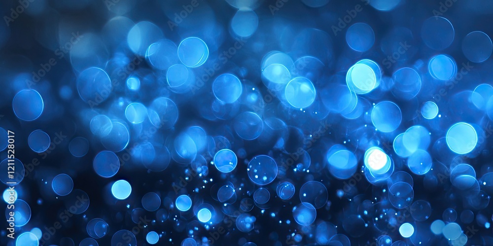 Poster blue bokeh circles create a mesmerizing abstract background with varying shades of blue scattered th