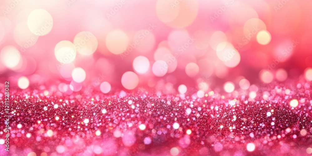 Poster soft pink glittering backdrop with sparkling lights in the foreground and a smooth gradient; perfect
