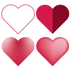 Set of Valentines cute heart