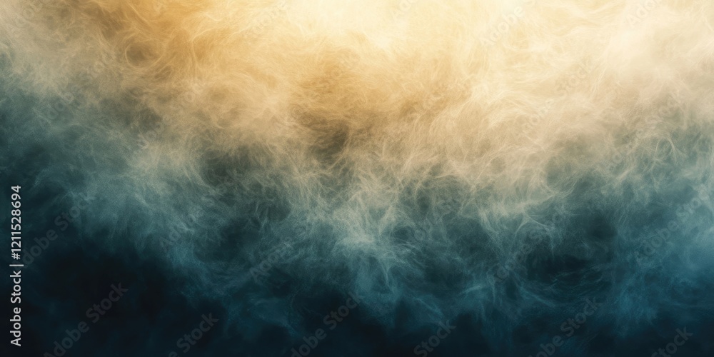Poster soft golden and blue abstract foggy texture background with a gradient from light top to deep dark b