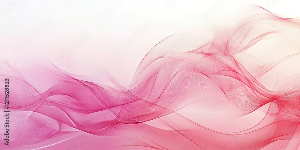 Poster soft gradient backdrop with flowing pink translucent waves, transitioning from light to dark shades,