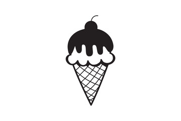 ice cream icon isolated on white Background