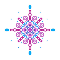 Ethnic Indonesian Pattern Vector Illustration, Traditional Ornamental Design with Symmetrical Floral and Abstract Motifs in Earthy Tones, Textile, Packaging, and Digital Art