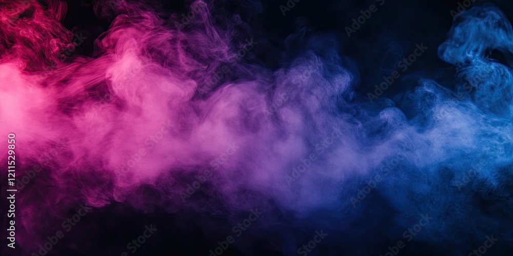 Poster vibrant blue and pink steam swirling against a dark background with ample negative space for text or