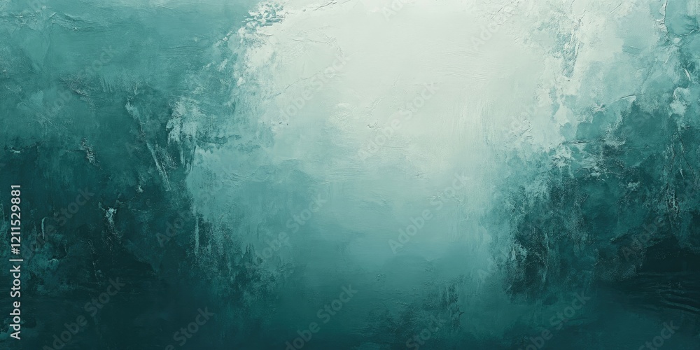Poster faded teal abstract background with a soft gradient featuring darker edges and a light center creati