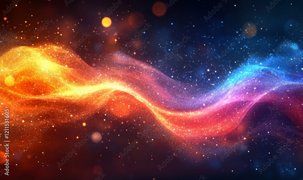 Poster mixing colors digital background with smooth flow, generative ai