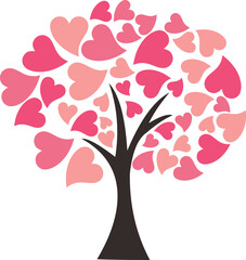 Romantic Tree Love With Heart