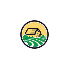 Fototapeta premium logo design vector icon house located in the village