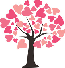 Fototapeta premium Romantic Tree Love With Heart