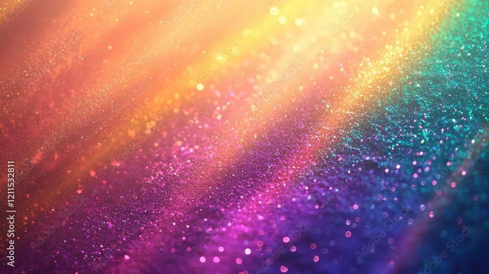 Poster rainbow holi idea. vibrant abstract background with colorful light rays and sparkling textures.