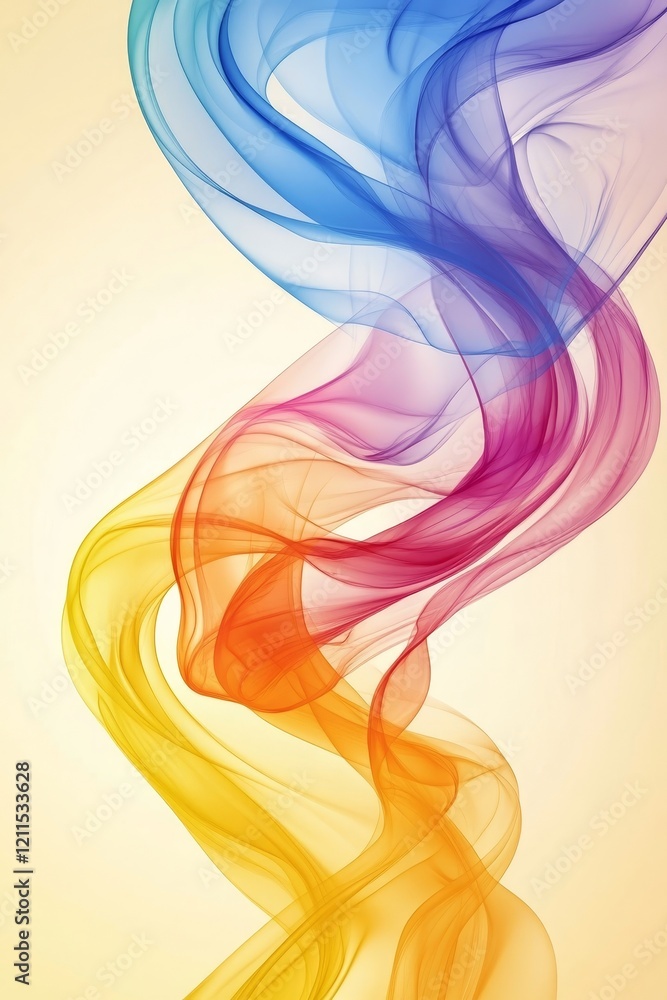 Poster mixing colors digital background with smooth flow, generative ai