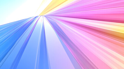 A starburst flag with a radiant explosion of light pink, sky blue, and soft yellow, arranged in a modern style on a clear backdrop 