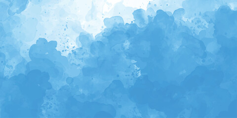 Abstract baby blue watercolor background Watercolor background for invitations, cards, posters  abstract light blue and white colors background for design