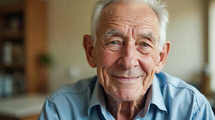 Portrait of very old human experiencing memory loss, cognitive impairment, dementia, or Alzheimer disease. deeply wrinkled skin, distant look, mental decline, brain function deterioration