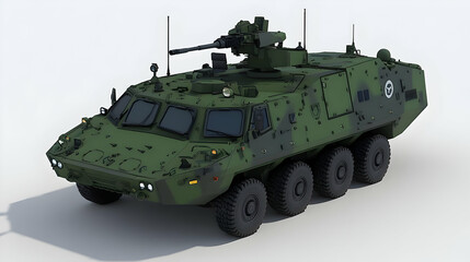 Fototapeta premium Armored vehicle, studio, military, defense, 3D render, weapon, security