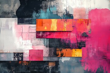 Contemporary Art Collage Digital Background, Generative AI