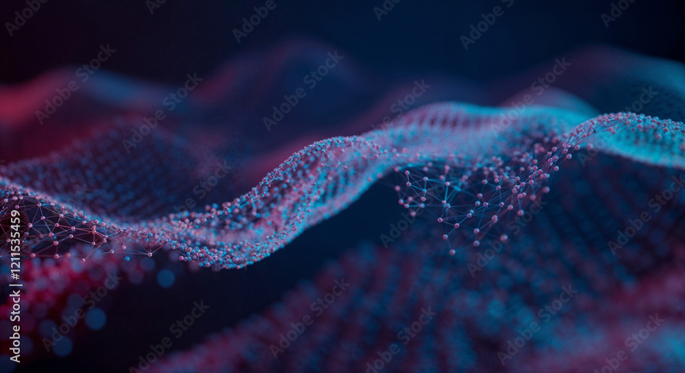 Aufkleber abstract wave dots background . generative ai