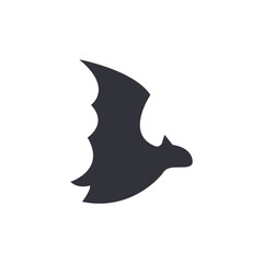 Bat solid icons, minimalist vector illustration ,simple transparent graphic element .Isolated on white background