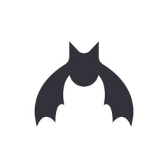 Bat solid icons, minimalist vector illustration ,simple transparent graphic element .Isolated on white background