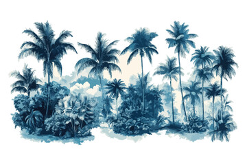 tropical island with palm trees