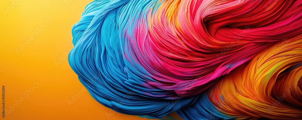 Poster rainbow holi idea. a vibrant swirl of colorful strands creating a dynamic visual impact.