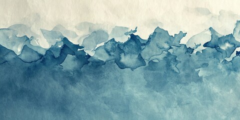 Fototapeta premium Elegant abstract watercolor texture in shades of blue and teal with soft organic shape blending at the top for wallpaper design applications